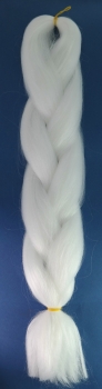 Braids weiß - einfarbiges synthetisches Flechthaar / Braids 120/60 cm lang / 100 gr.